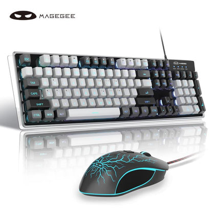 Magegee K1 Gaming Keyboard & Mouse Combination, LED Rainbow Backlight Keyboard with 104 Keys, Suitable for Computers/Gaming Pc/Laptops