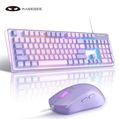 Magegee K1 Gaming Keyboard & Mouse Combination, LED Rainbow Backlight Keyboard with 104 Keys, Suitable for Computers/Gaming Pc/Laptops