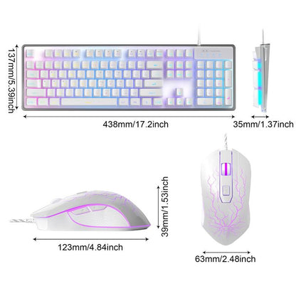 Magegee K1 Gaming Keyboard & Mouse Combination, LED Rainbow Backlight Keyboard with 104 Keys, Suitable for Computers/Gaming Pc/Laptops