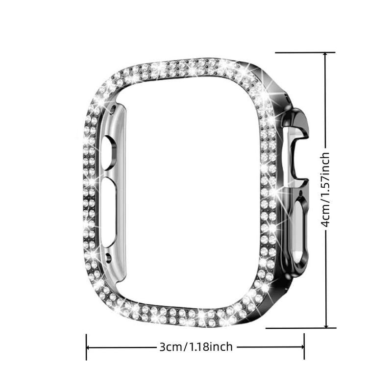 Rhinestone Decor Watch Case, 4 Counts/Set Smart Watch Protective Cover, Fashion Watch Accessories Compatible with Iwatch Series 6 5 4 SE 40Mm 41Mm 44Mm 45Mm 49Mm