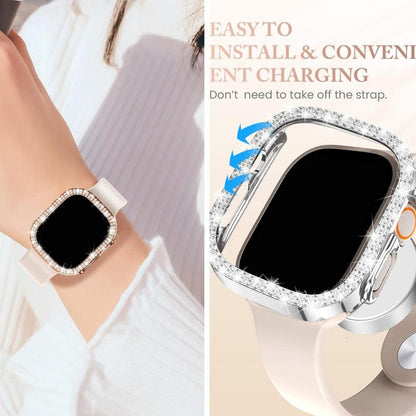 Rhinestone Decor Watch Case, 4 Counts/Set Smart Watch Protective Cover, Fashion Watch Accessories Compatible with Iwatch Series 6 5 4 SE 40Mm 41Mm 44Mm 45Mm 49Mm