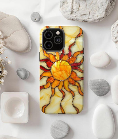 Sunshine Phone Case, Celestial Stained Glass Phone Case, Stars Phone Case, Stained Glass Effect Case, Iphone, Samsung Accessories Protection