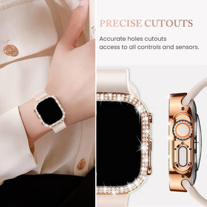 Rhinestone Decor Watch Case, 4 Counts/Set Smart Watch Protective Cover, Fashion Watch Accessories Compatible with Iwatch Series 6 5 4 SE 40Mm 41Mm 44Mm 45Mm 49Mm