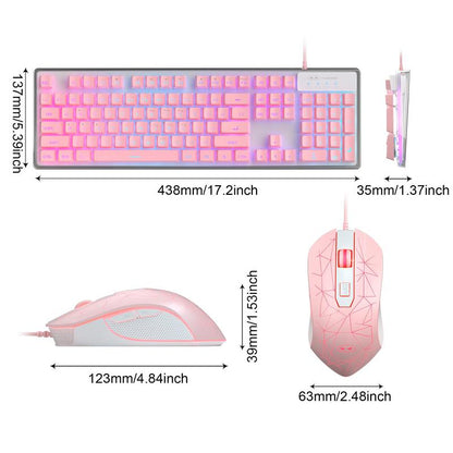 Magegee K1 Gaming Keyboard & Mouse Combination, LED Rainbow Backlight Keyboard with 104 Keys, Suitable for Computers/Gaming Pc/Laptops