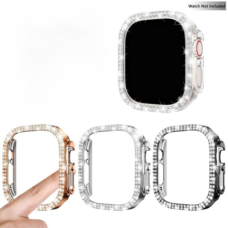 Rhinestone Decor Watch Case, 4 Counts/Set Smart Watch Protective Cover, Fashion Watch Accessories Compatible with Iwatch Series 6 5 4 SE 40Mm 41Mm 44Mm 45Mm 49Mm