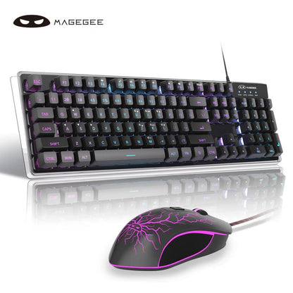 Magegee K1 Gaming Keyboard & Mouse Combination, LED Rainbow Backlight Keyboard with 104 Keys, Suitable for Computers/Gaming Pc/Laptops