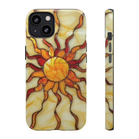 Sunshine Phone Case, Celestial Stained Glass Phone Case, Stars Phone Case, Stained Glass Effect Case, Iphone, Samsung Accessories Protection